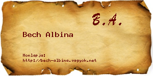 Bech Albina névjegykártya